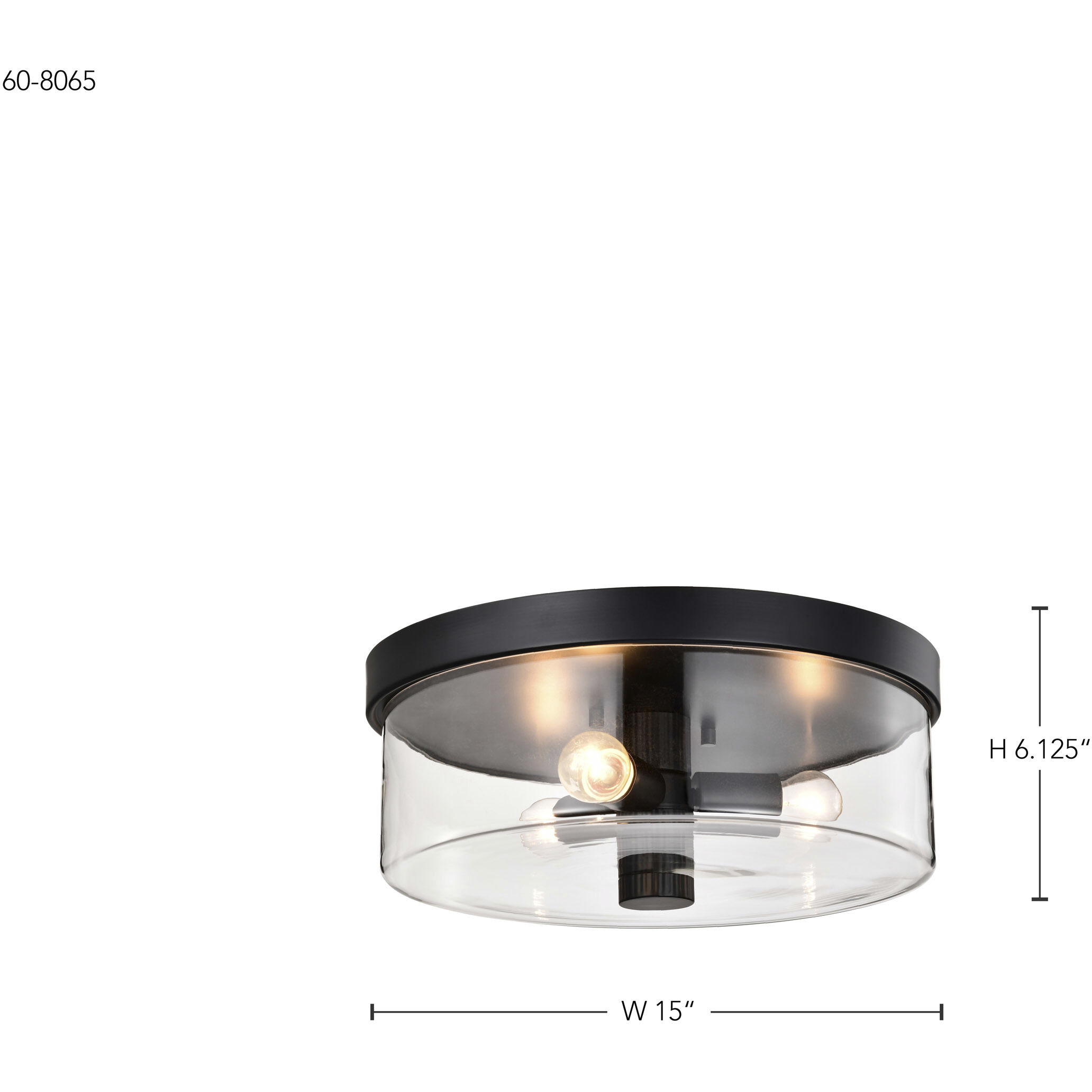 Clarksville 15 inch Matte Black Flush Mount Ceiling Light