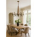 Dinner at 6 Light 38 inch Heritage Bronze and White Oak Chandelier Ceiling Light