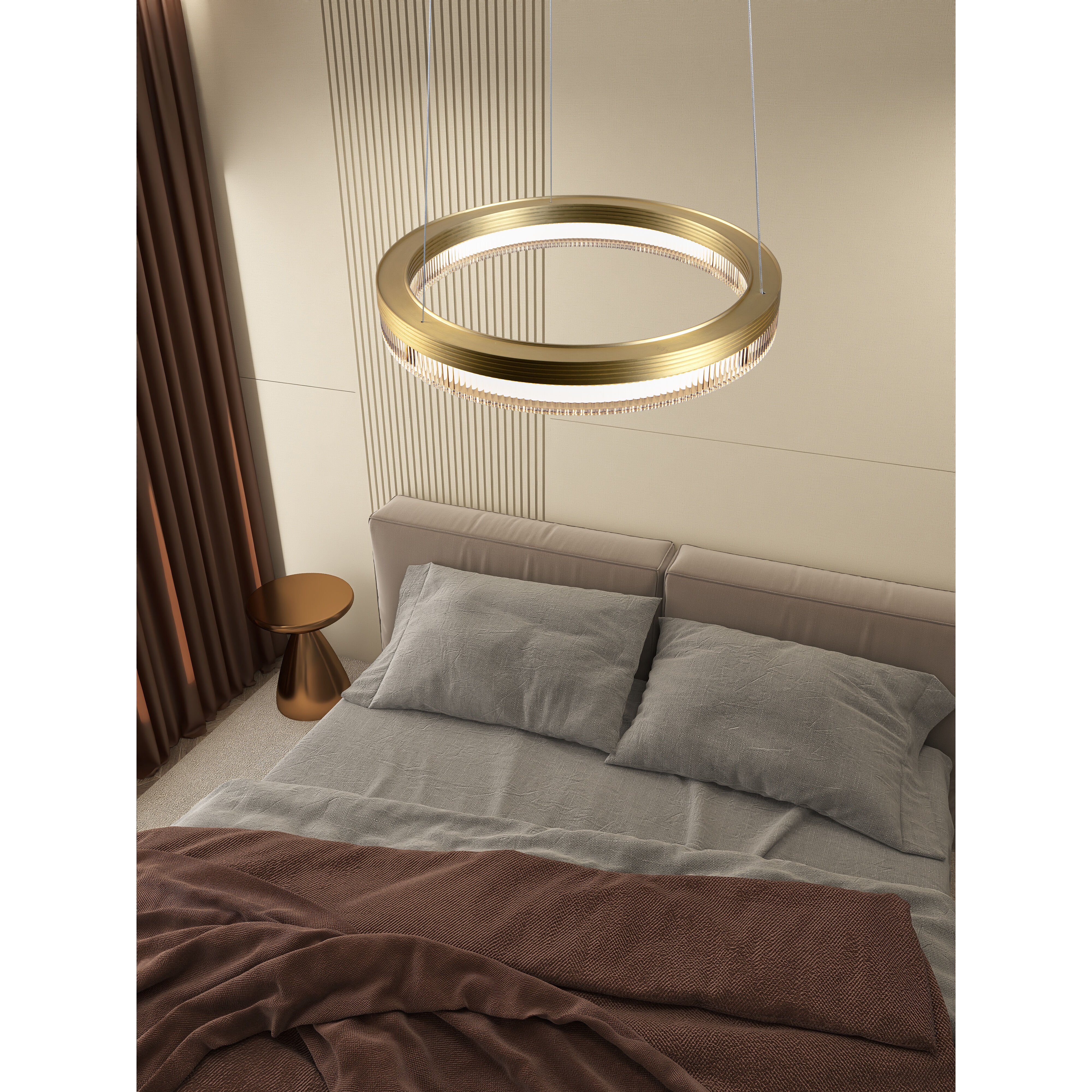 Evaline LED 23.62 inch Brushed Champagne Pendant Ceiling Light