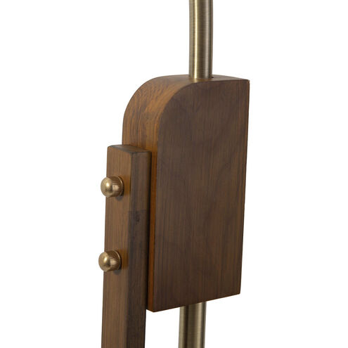 Melmar 60 inch 100.00 watt Walnut and Weathered Brass with Black Arc Floor Lamp Portable Light