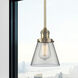 Franklin Restoration Cone 1 Light 6 inch Brushed Brass Mini Pendant Ceiling Light in Incandescent, Clear, Franklin Restoration