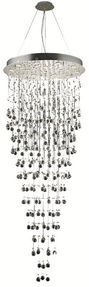 Galaxy 16 Light 30 inch Chrome Foyer Ceiling Light in GU10, Royal Cut