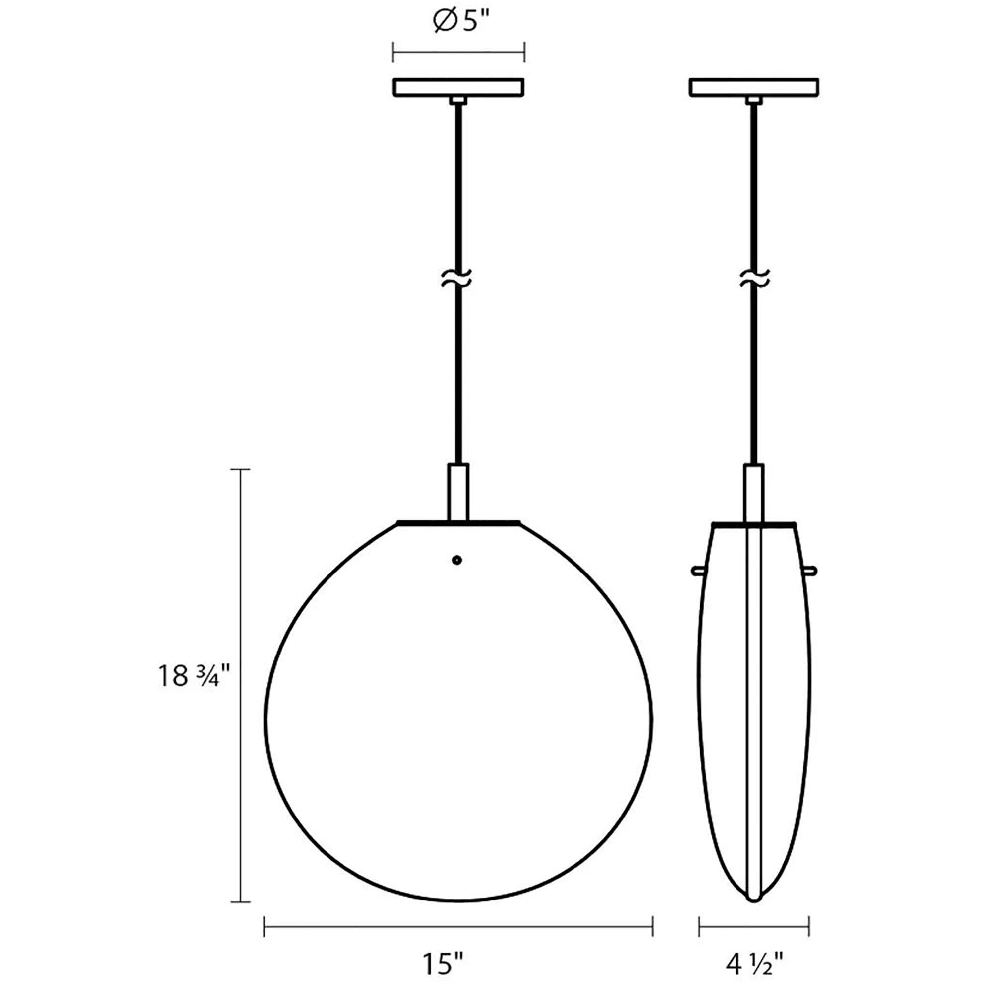 Cantina LED 15 inch Satin Black Pendant Ceiling Light in Poured White Glass