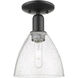 Arcadia Bristol 1 Light 7.5 inch Matte Black Semi-Flush Mount Ceiling Light in Seedy