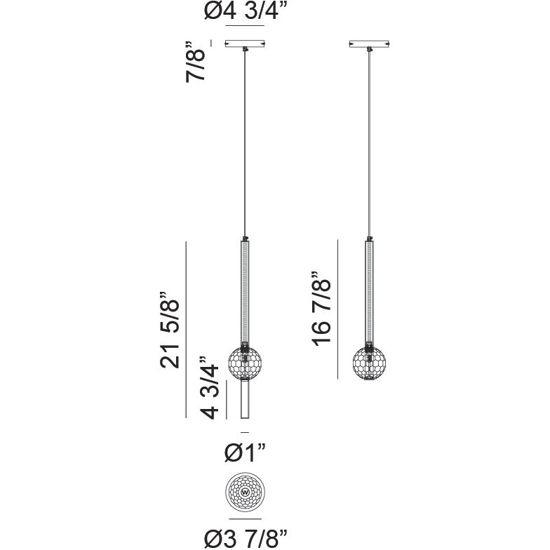 Windchimer LED 3.88 inch Matte Black Pendant Ceiling Light