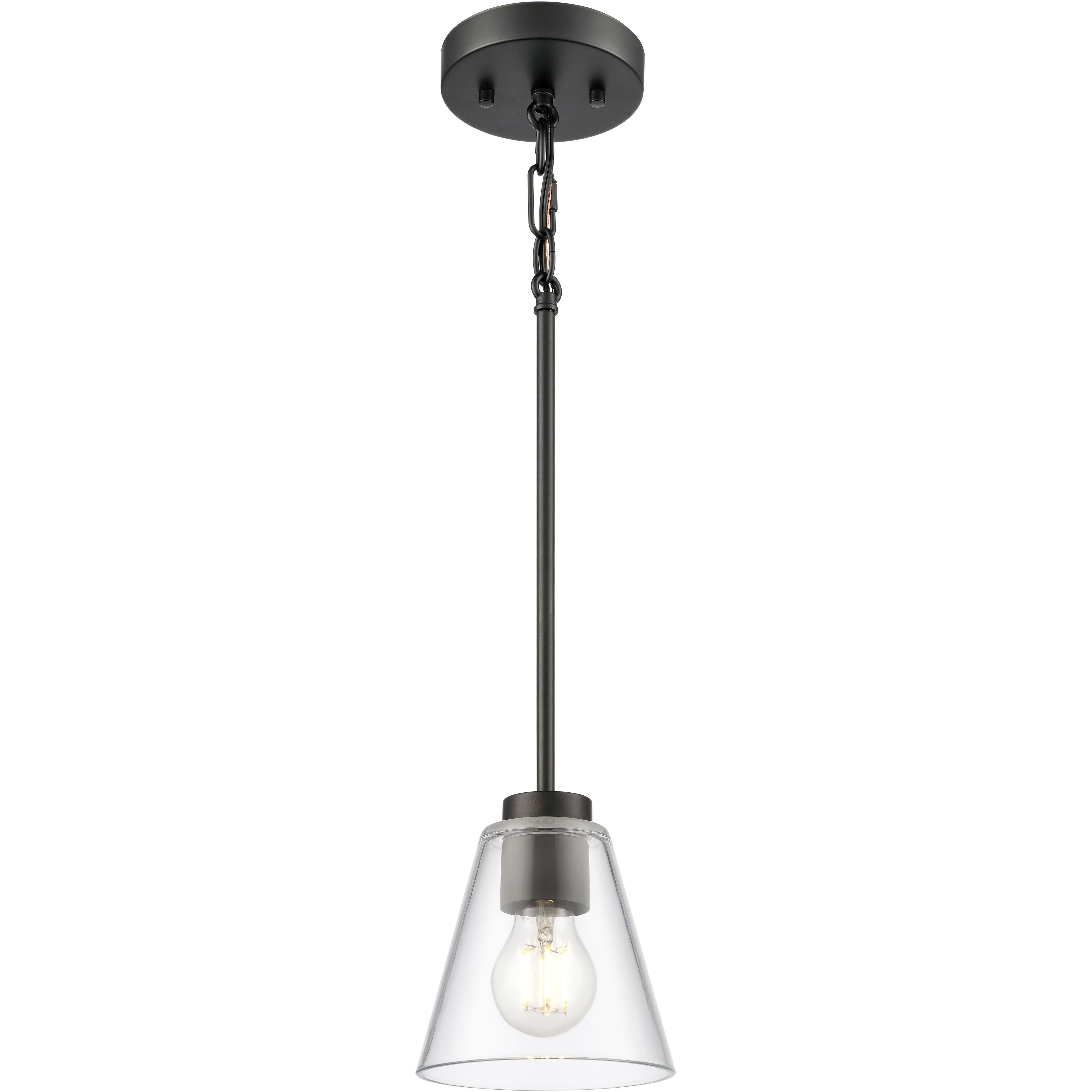 Strayhan 1 Light 5.75 inch Matte Black Mini Pendant Ceiling Light