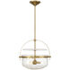 Denmar 4 Light 18 inch Warm Brass Covertible SemiFlush Ceiling Light