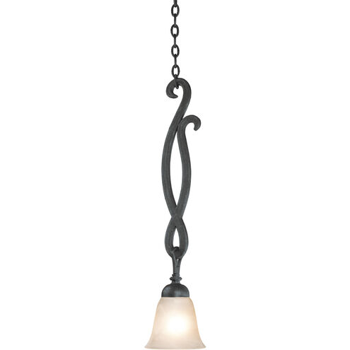 Santa Barbara 1 Light 10 inch Tortoise Shell Mini Pendant Ceiling Light in White Alabaster (1219)