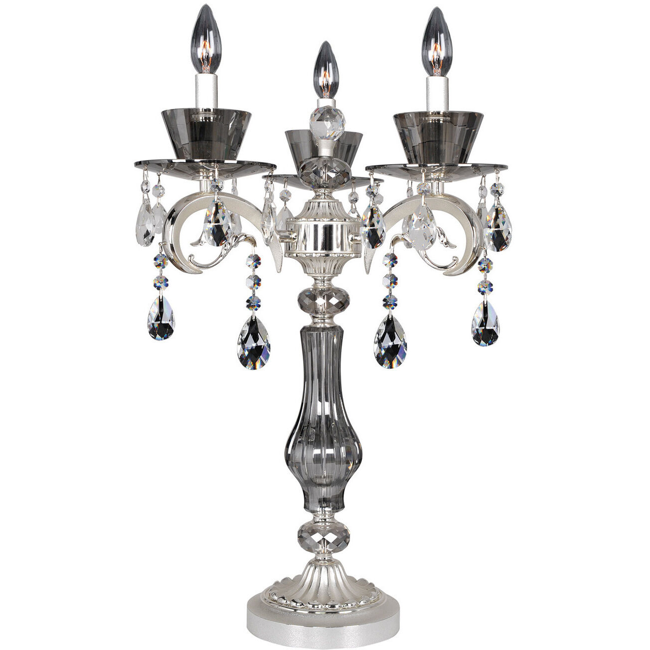 Locatelli 27 inch 40.00 watt Two Tone Silver Table Lamp Portable Light in Firenze Clear