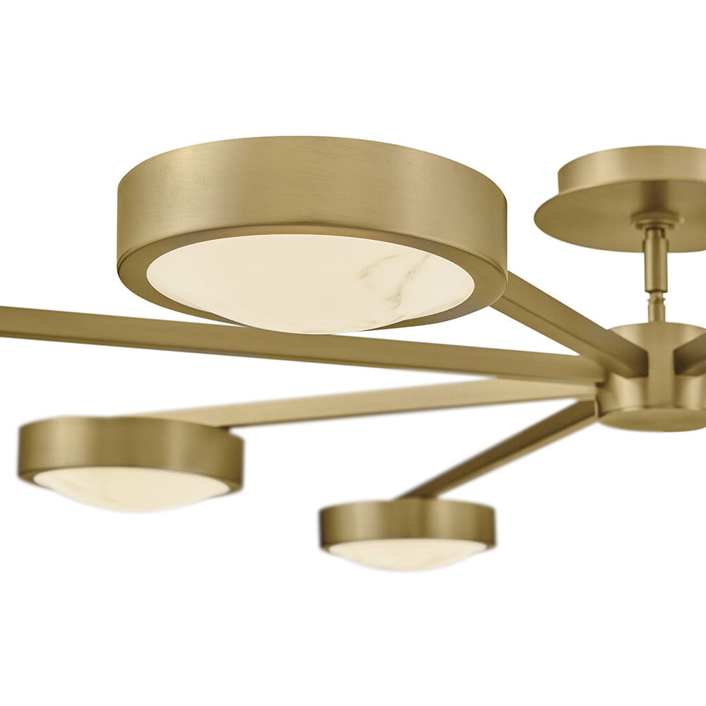 Cava LED 50 inch Lacquered Brass Semi-flush Mount Ceiling Light