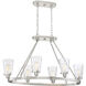 Vaughan 6 Light 38 inch Satin Nickel Linear Chandelier Ceiling Light