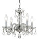 Traditional Crystal 4 Light 15 inch Polished Chrome Mini Chandelier Ceiling Light in Clear Hand Cut