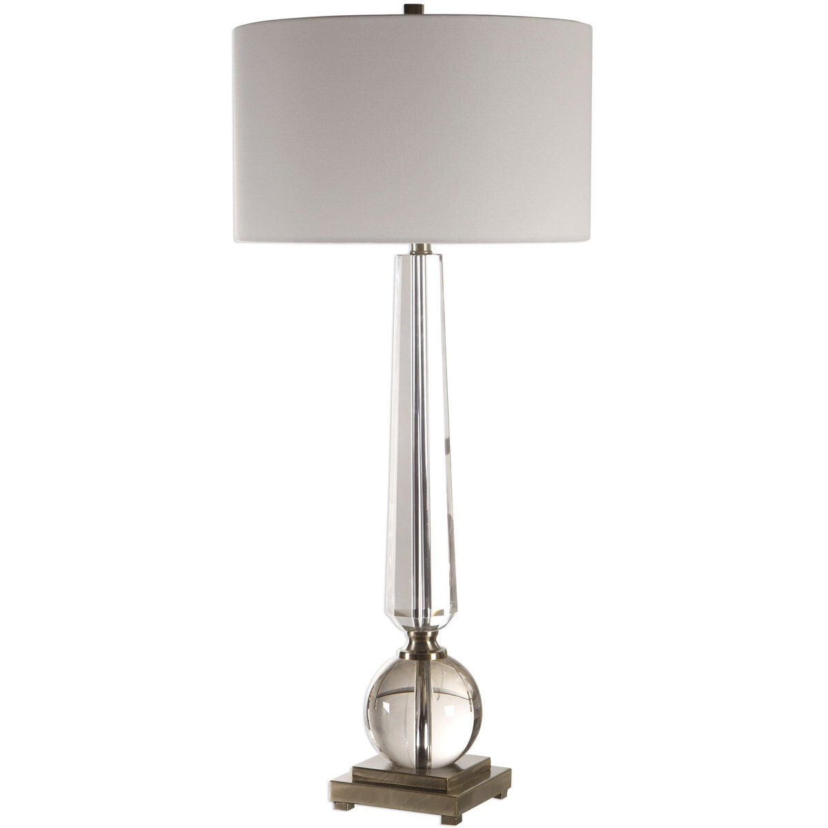 Crista 38 inch 150 watt Crystal and Brushed Nickel Table Lamp Portable Light