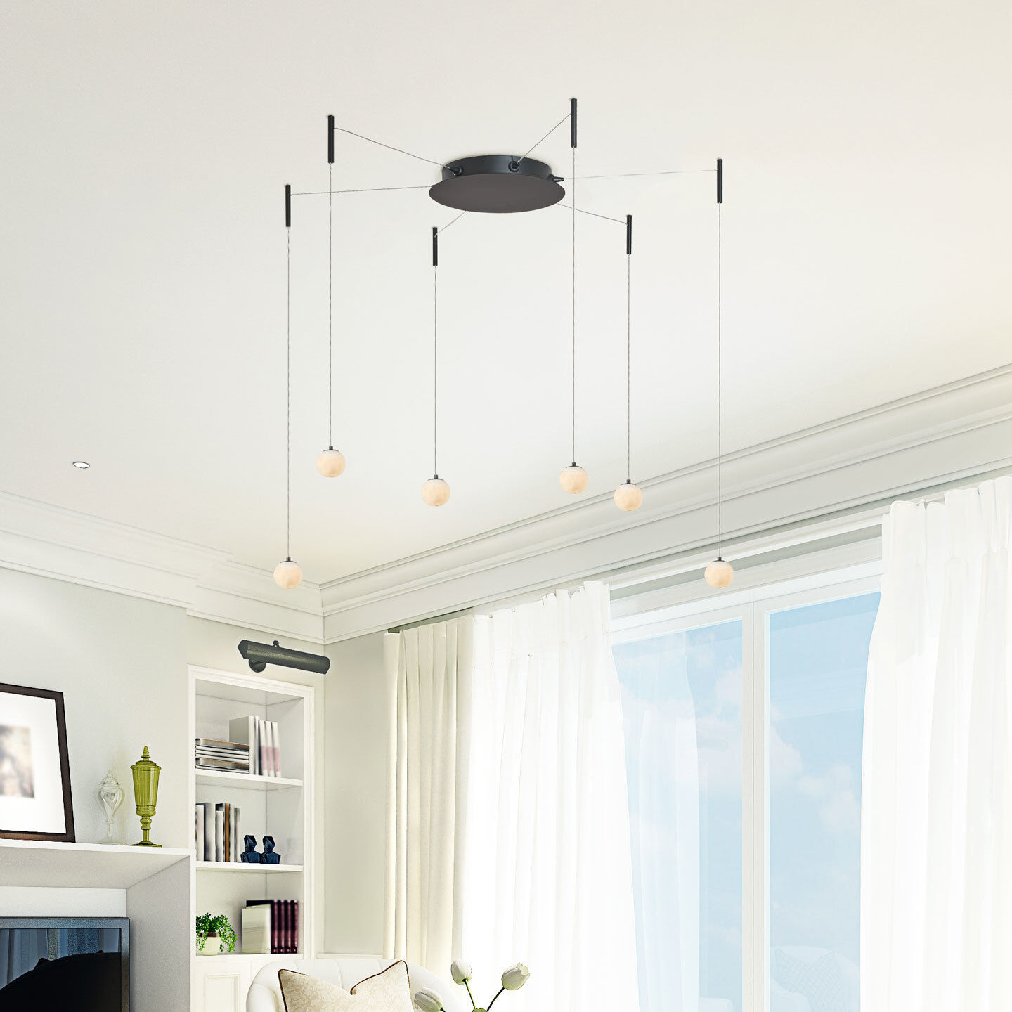 Stone LED 4 inch Matte Black Pendant Ceiling Light