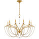 Priscilla 10 Light Heirloom Gold Chandelier Ceiling Light in Bronze Pearl, Adjustable Height