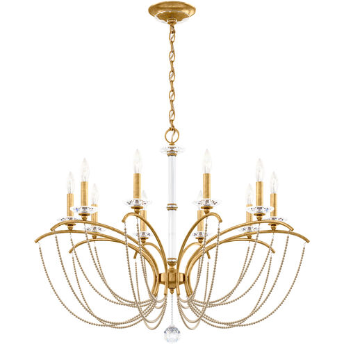 Priscilla 10 Light Heirloom Gold Chandelier Ceiling Light in Bronze Pearl, Adjustable Height