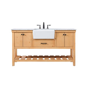 Clement 60 X 22 X 34 inch Natural Wood Bathroom Vanity Cabinet