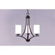 Deven 3 Light 18 inch Oil Rubbed Bronze Mini Chandelier Ceiling Light