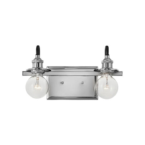 Baxter 2 Light 13.75 inch Polished Nickel Bath Light Wall Light