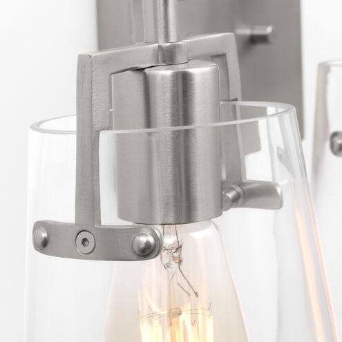 Drew & Jonathan Crofton 3 Light 24 inch Brushed Steel Wall Bath Fixture Wall Light