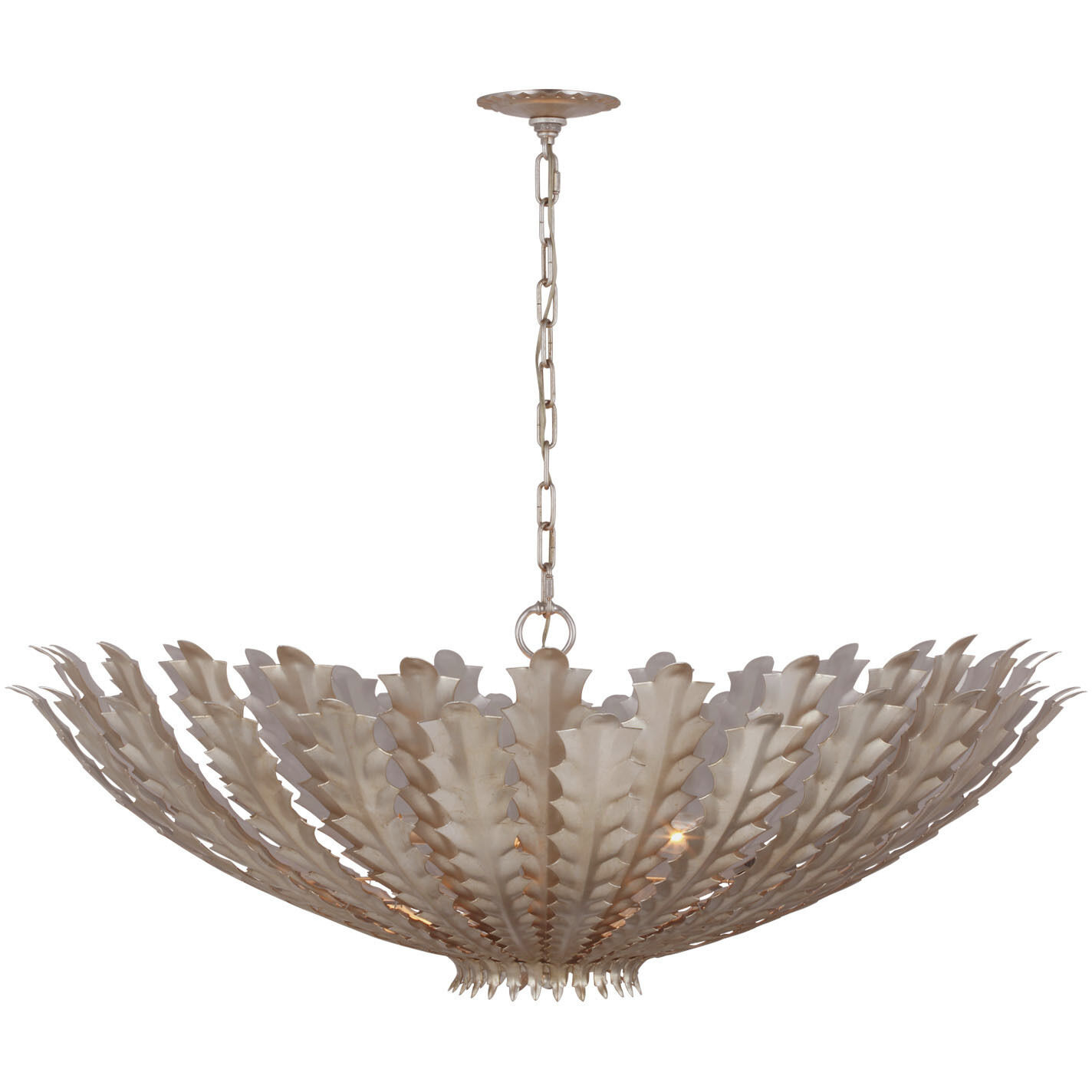 AERIN Hampton 6 Light 40 inch Burnished Silver Leaf Chandelier Ceiling Light, Extra Large