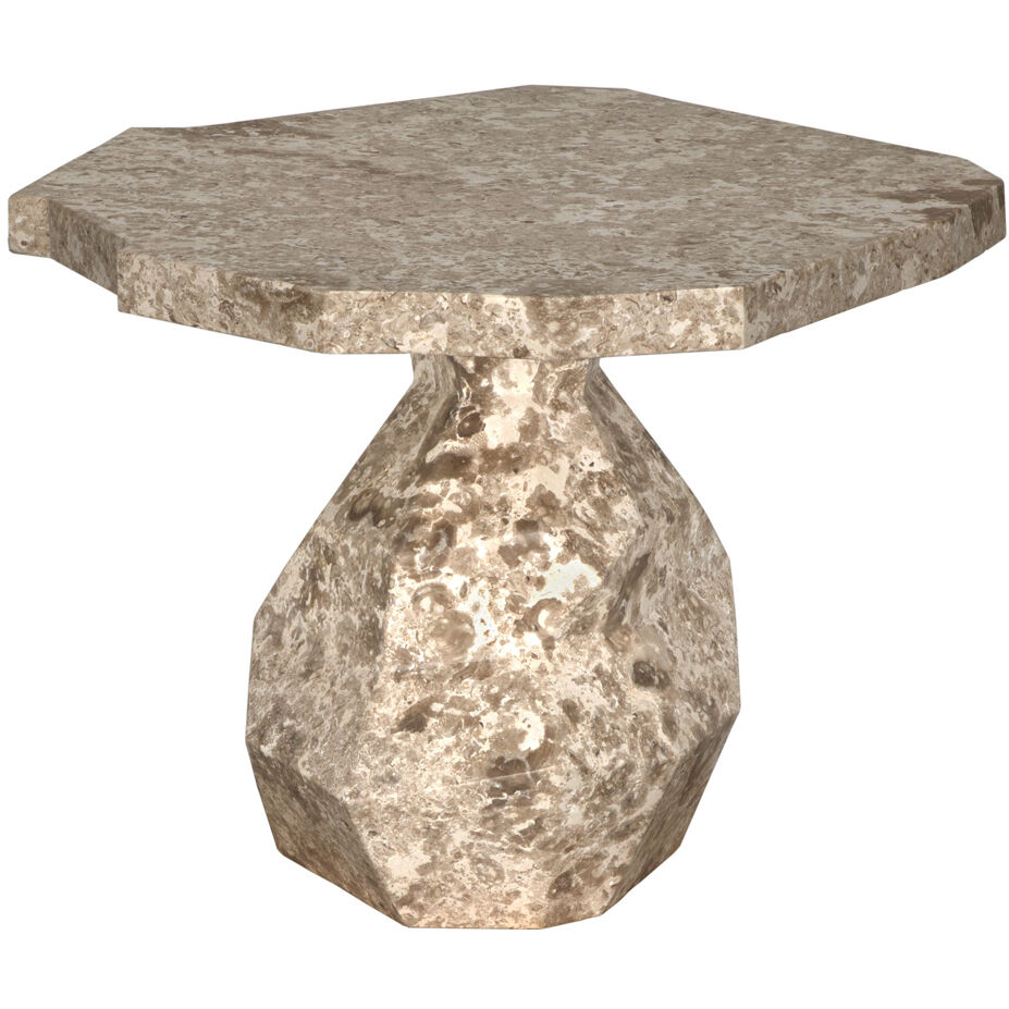 Rind 36 X 30.5 inch White Marble Accent Table