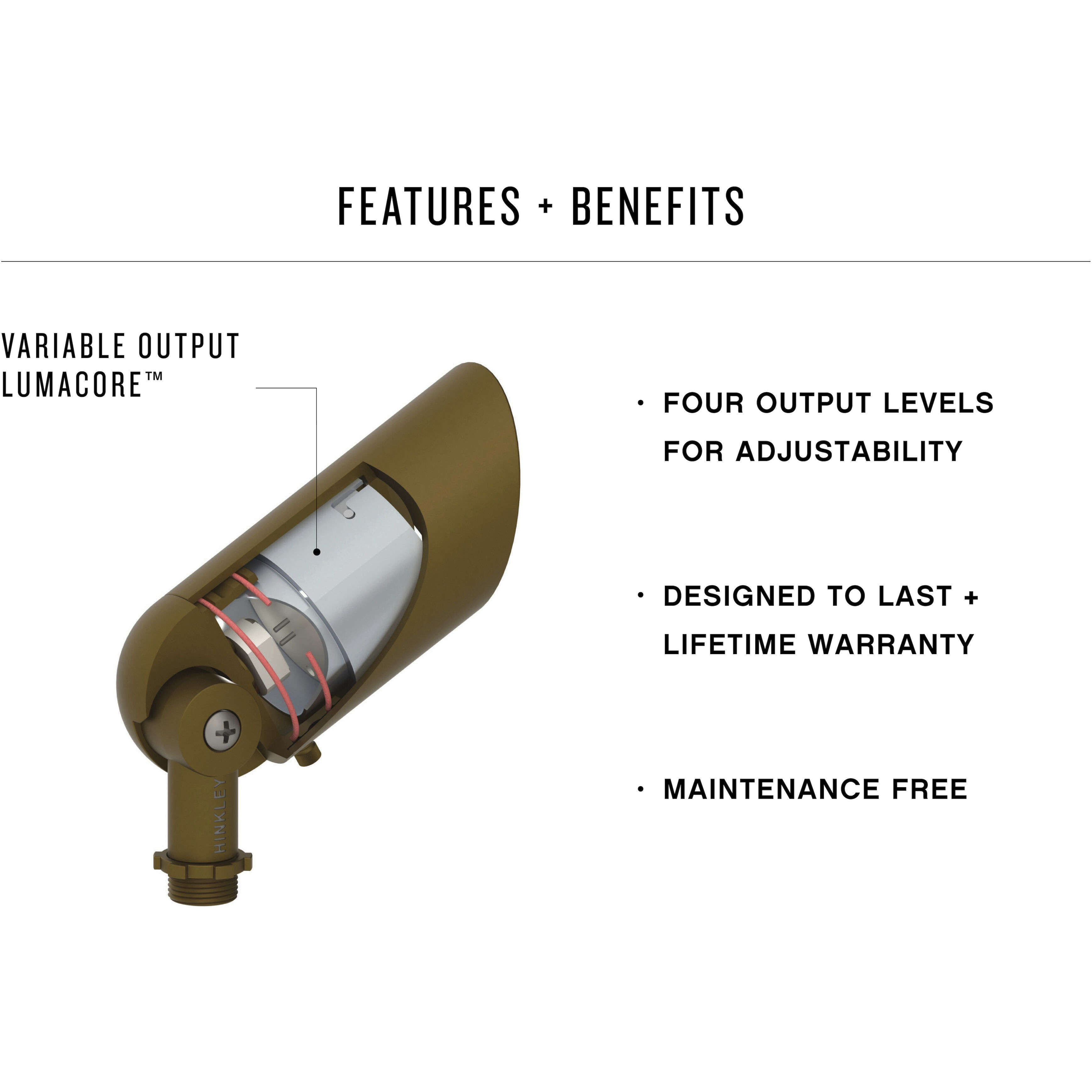 Hardy Island Lumacore 12v 12.00 watt Bronze Landscape Spot Light, Variable Output