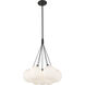 Bolla LED 16.5 inch Black Chandelier Ceiling Light in Matte Opal Glass
