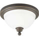 Madison 1 Light 12 inch Antique Bronze Flush Mount Ceiling Light