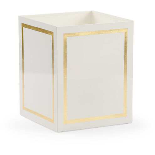 Claire Bell Cream/Metallic Gold Wastebasket