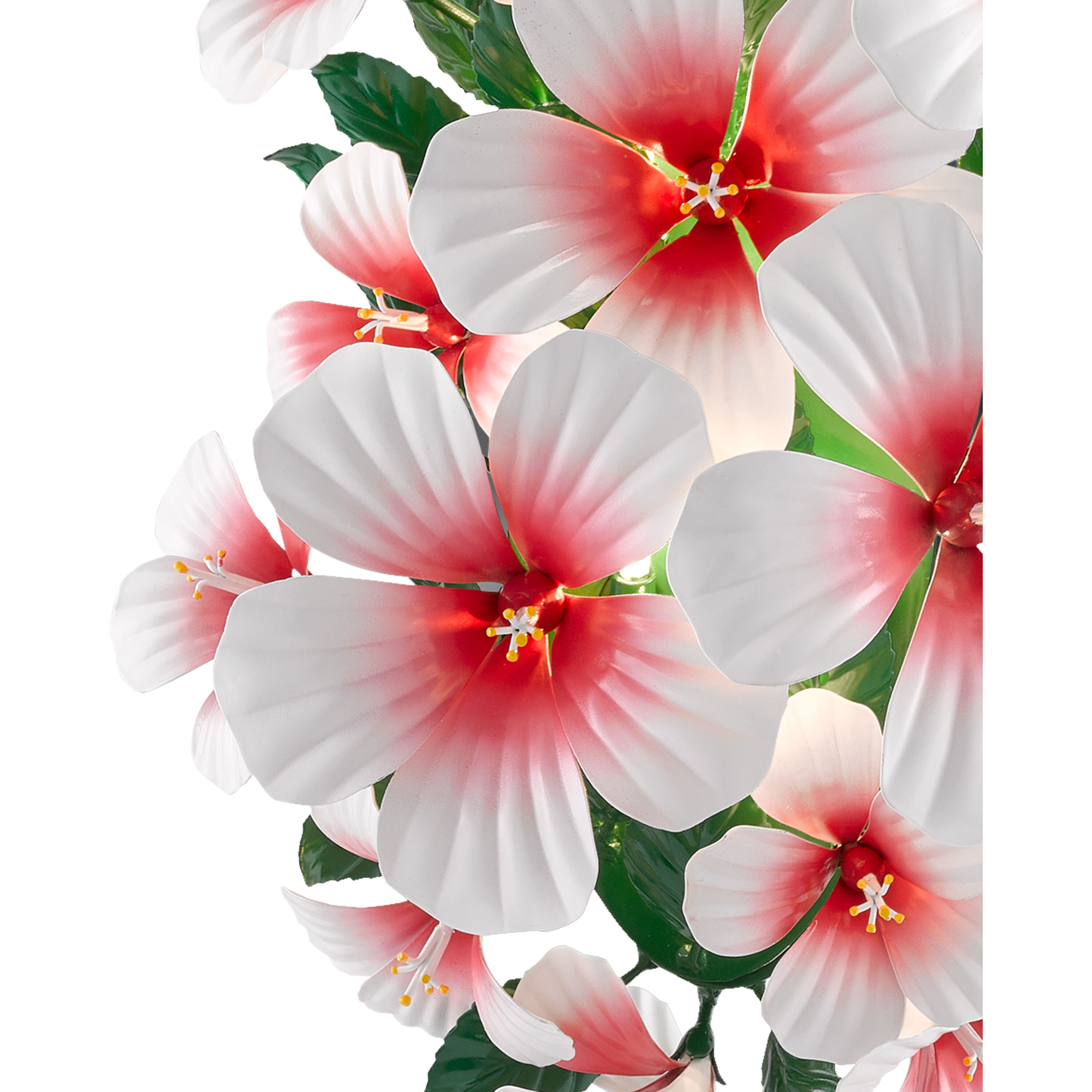 Hibiscus 7 Light 14 inch Glossy White/Pink/Green Wall Sconce Wall Light, Sasha Bikoff Collection