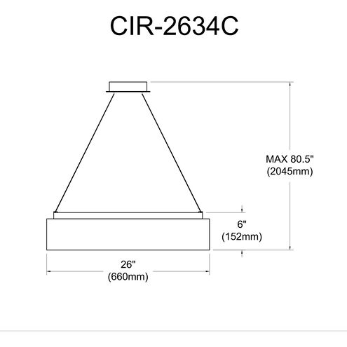 Circulo LED 26 inch Silver Chandelier Ceiling Light in Black