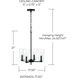 Portman 4 Light 17.5 inch Matte Black Pendant Ceiling Light