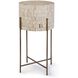 Drum 25.25 X 14 inch Antique Brass Side Table, Drum