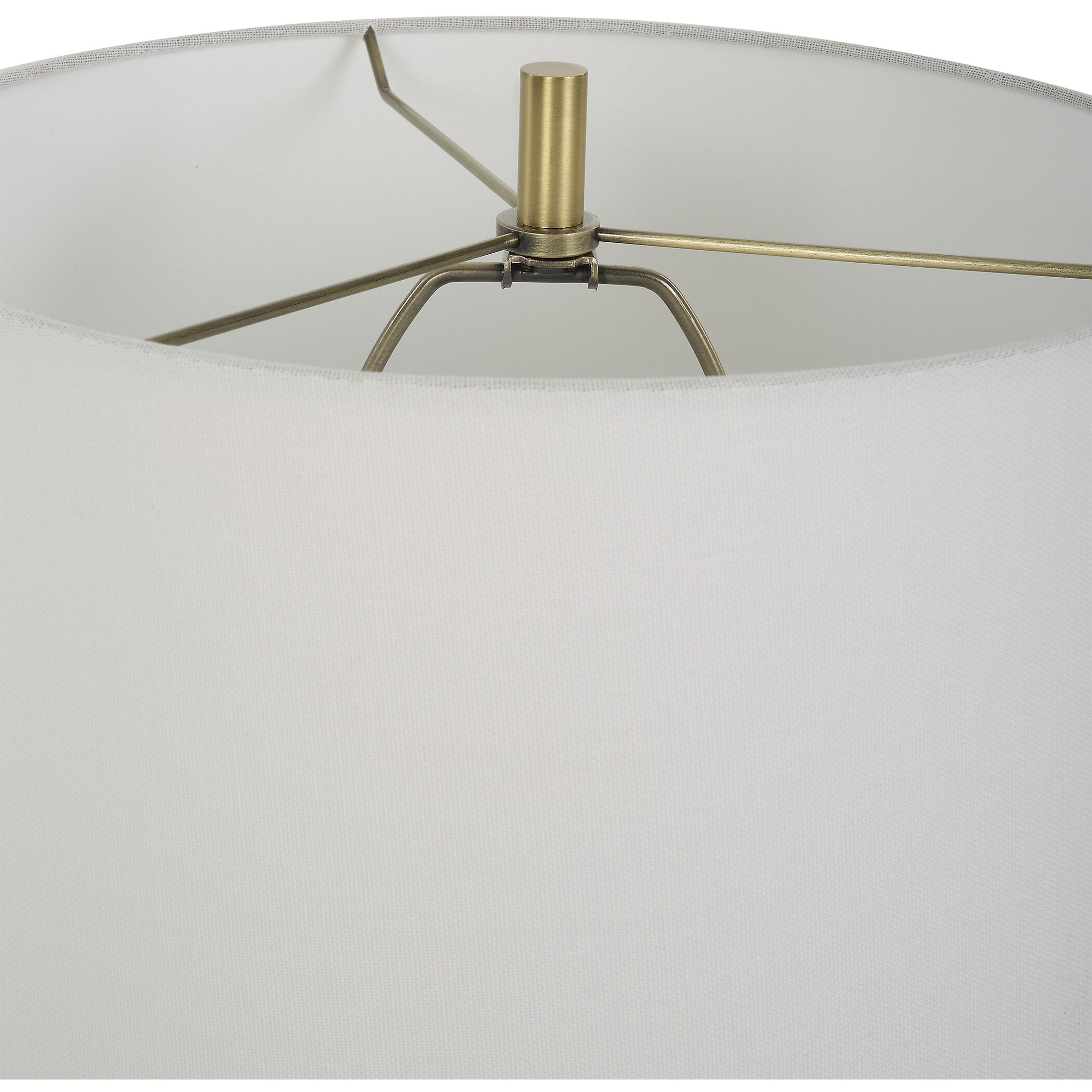 Helena 36 inch 150.00 watt Chalk White and Antique Brass with Crystal Table Lamp Portable Light