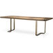 Rucello 94.49 X 39.37 inch Light Walnut Veneer and Bronze Dining Table