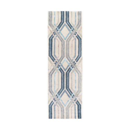 Banshee 36 X 24 inch Dark Blue/Charcoal/Sky Blue/Taupe/Light Gray/Beige Rugs, Wool and Viscose