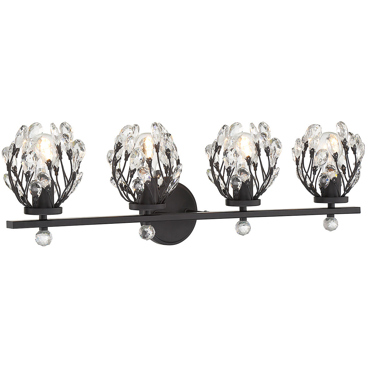 Moreno 4 Light 31 inch Black Bathroom Vanity Light Wall Light