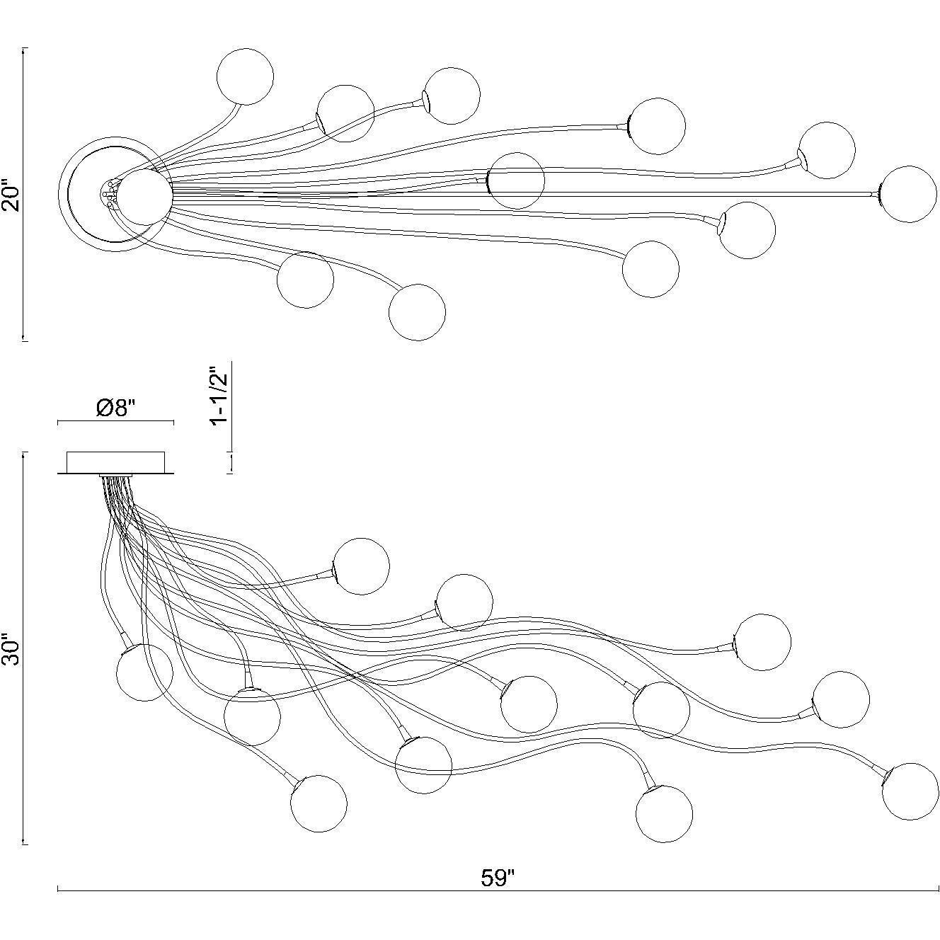 Athena LED 20 inch Matte Black Semi-Flush Mount Ceiling Light