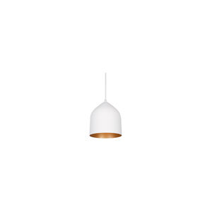Helena LED 8 inch White/Copper Pendant Ceiling Light in White and Copper
