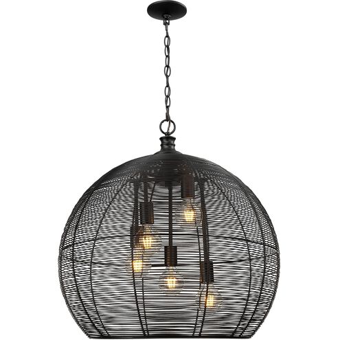 Calypso 5 Light 24.88 inch Matte Black Pendant Ceiling Light