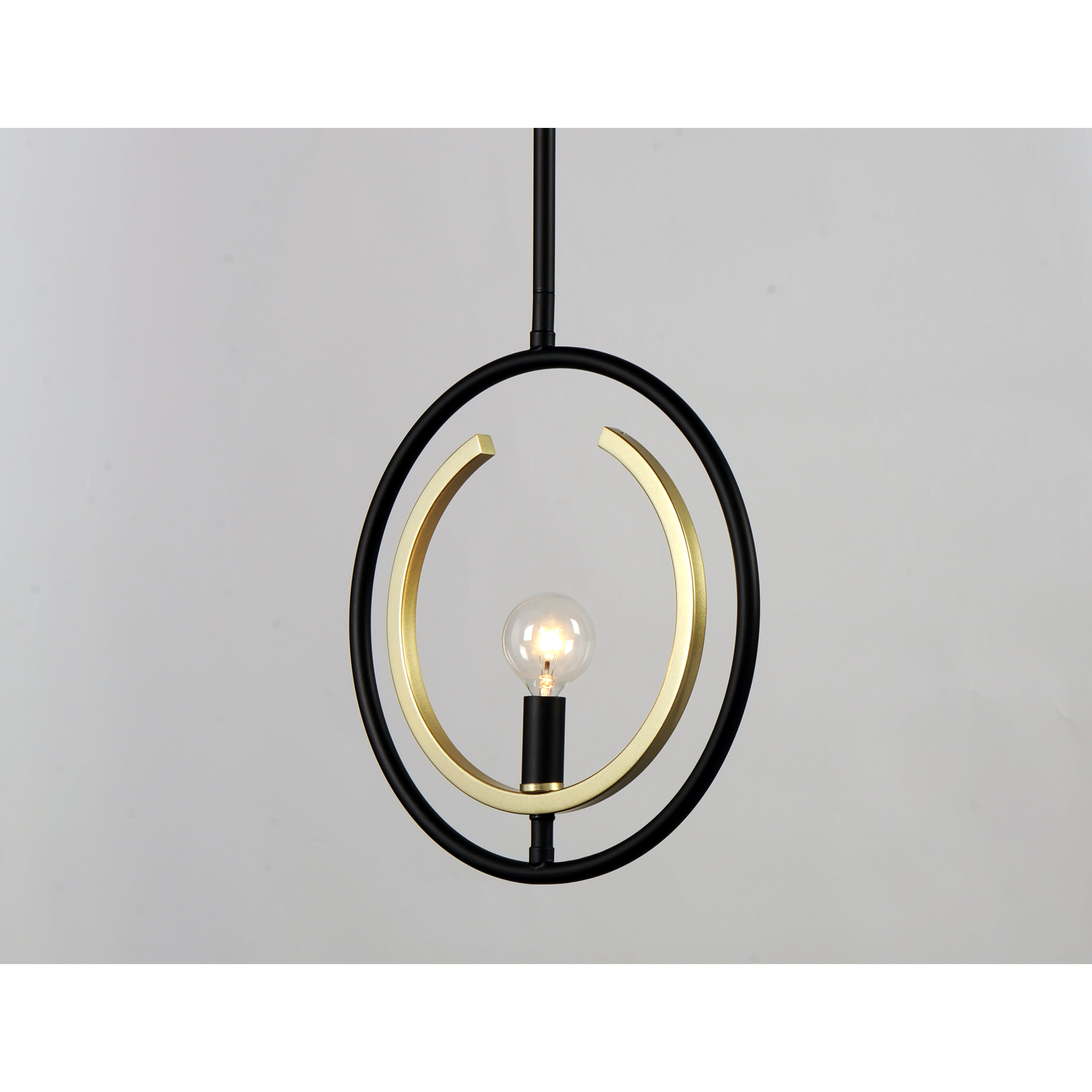 Clip 1 Light 11 inch Black/Gold Flush Mount Ceiling Light