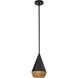 Daphne 1 Light 7.13 inch Matte Black and Brown Cotton Rope Pendant Ceiling Light