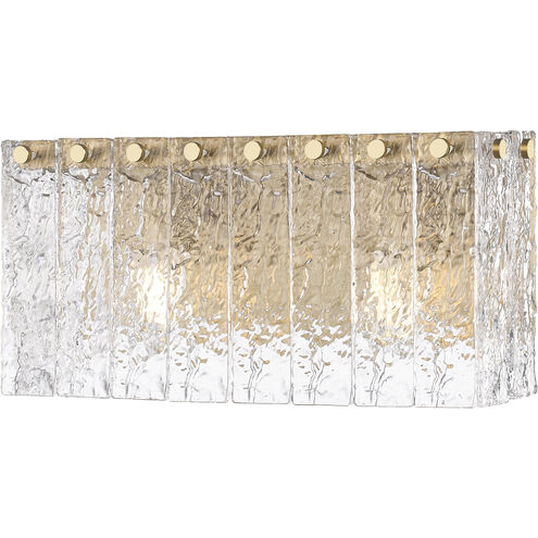 Glacier 2 Light 15 inch Modern Gold Vanity Wall Light