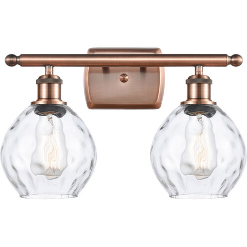 Ballston Small Waverly 2 Light 16 inch Antique Copper Bath Vanity Light Wall Light, Ballston
