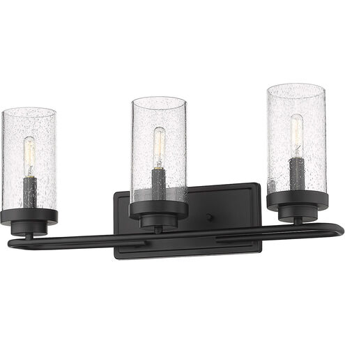 Holden 3 Light 22 inch Matte Black Vanity Lighting Wall Light