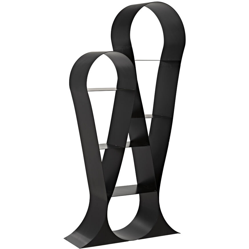 Zaha Matte Black Bookcase