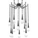 Raindrop LED 13.6 inch Matte Black Swag Multi-Pendant Ceiling Light in 3000K LED, Rectangular Chain