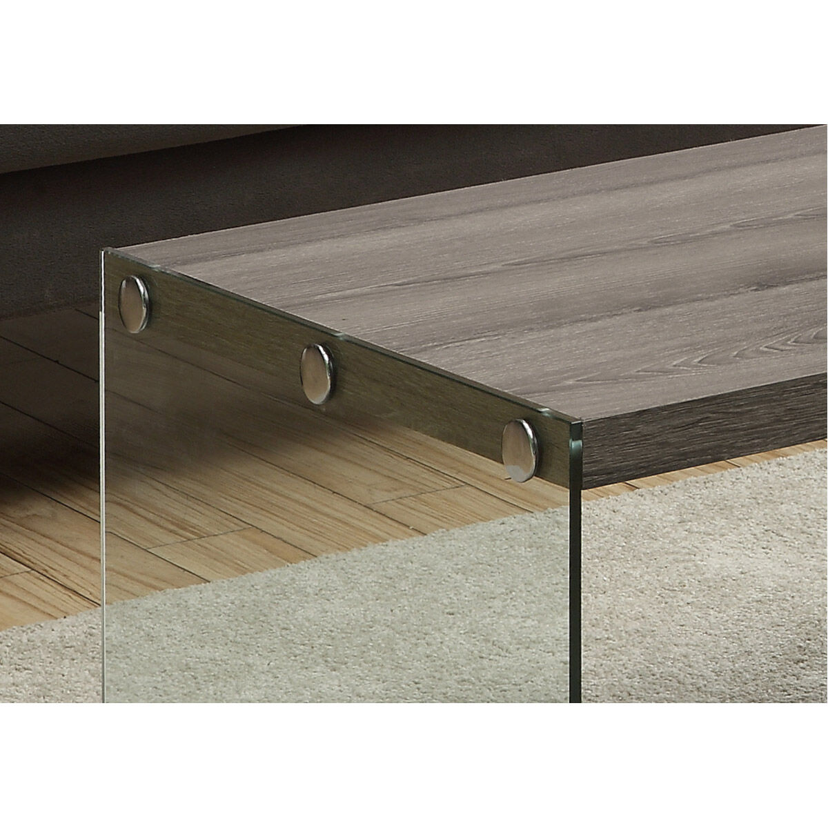 Silver Spring 44 X 22 inch Dark Taupe and Clear Accent Table or Coffee Table