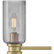 Naomi 3 Light 24 inch Lacquered Brass Bath Light Wall Light in Smoked Glass
